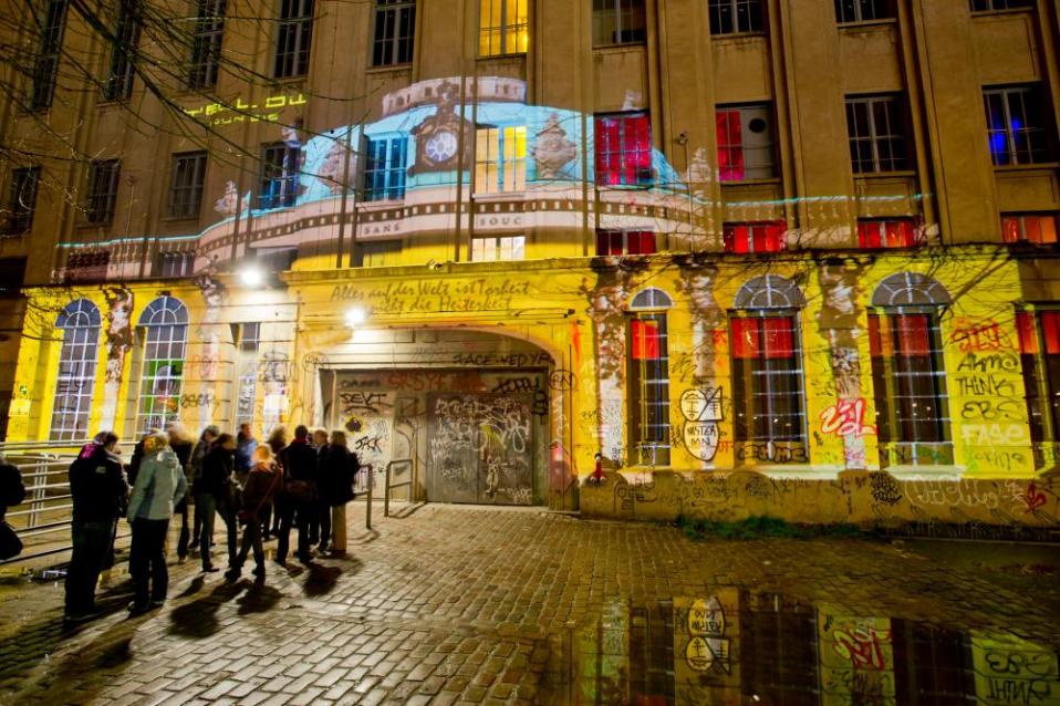 Revellers wait to enter Berghain nightclub in Berlin, Germany