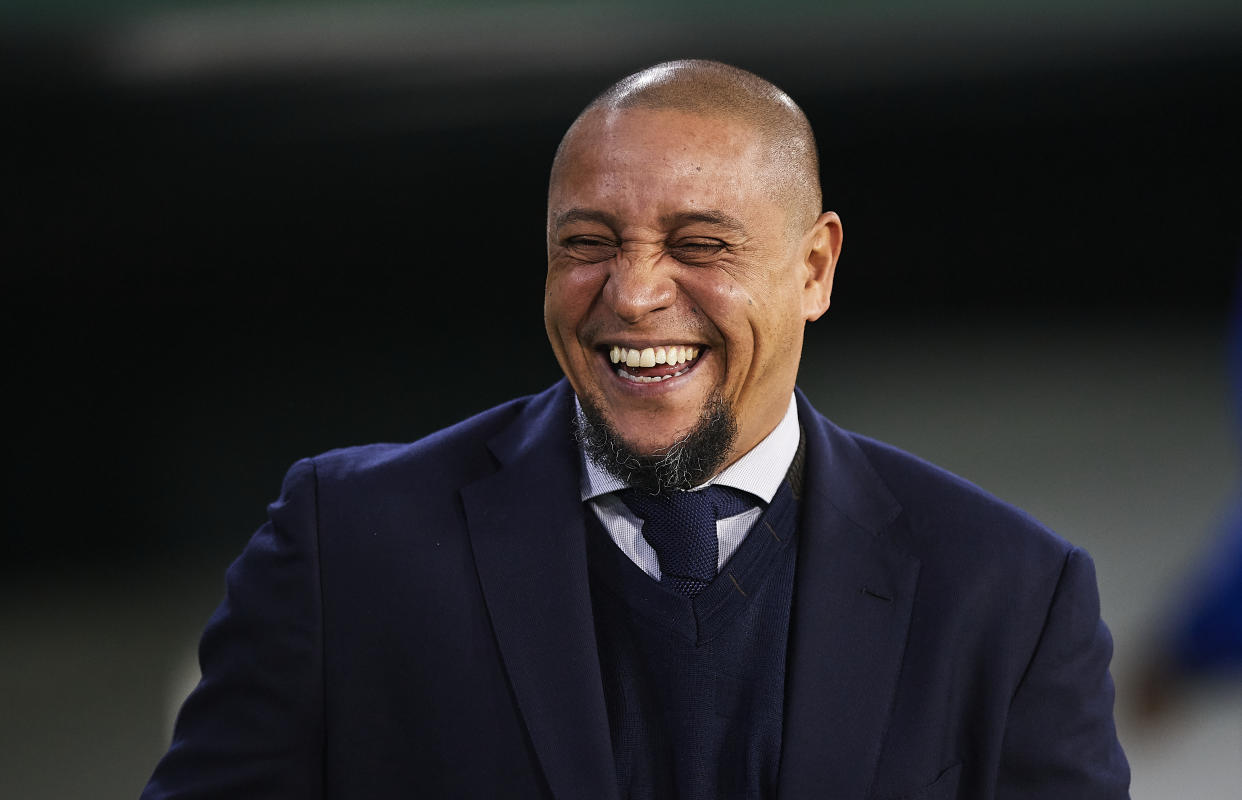 SEVILLE, SPAIN - MARCH 08: Roberto Carlos looks on prior to the Liga match between Real Betis Balompie and Real Madrid CF at Estadio Benito Villamarin on March 08, 2020 in Seville, Spain.  (Photo by Silvestre Szpylma/Quality Sport Images/Getty Images)