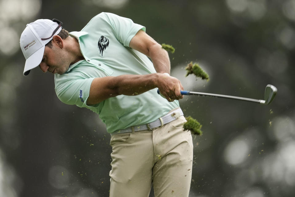 Sergio Garcia, of Spain, hits his tee shot on the fourth hole during the first round of the Masters golf tournament at Augusta National Golf Club on Thursday, April 6, 2023, in Augusta, Ga. (AP Photo/Matt Slocum)