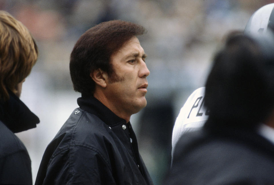 Tom Flores had to replace a legend, but he's lead the Raiders to two Super Bowl titles as a head coach. (Photo by Focus on Sport/Getty Images)