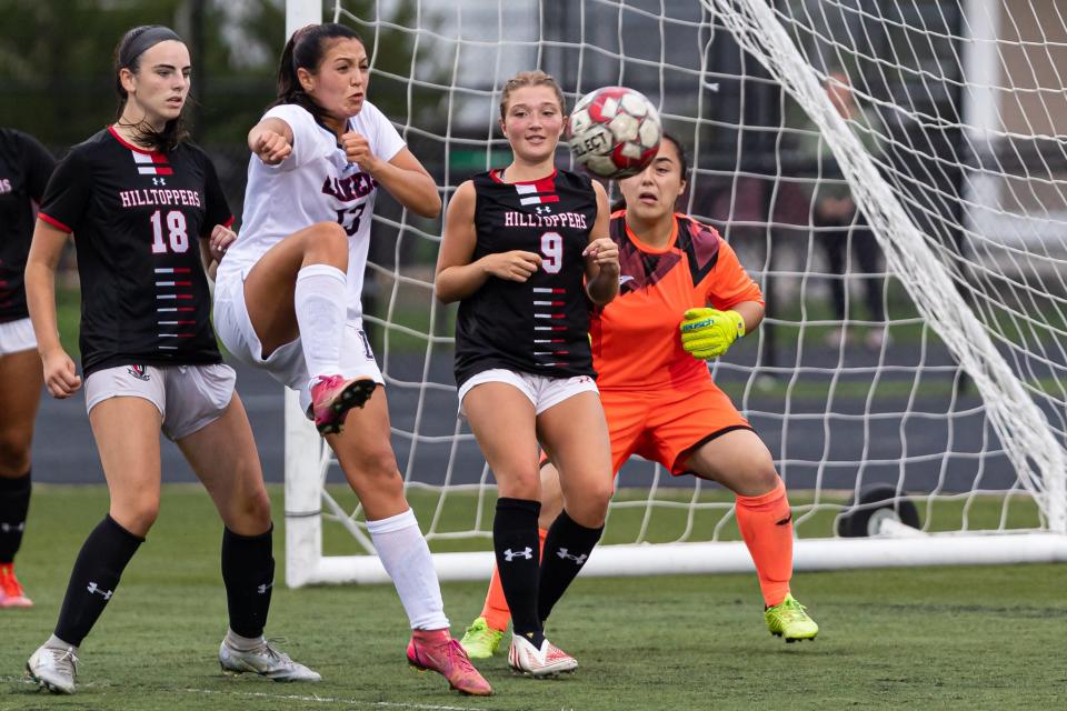 Scenes from girls soccer action between Durfee and Apponequet on Tuesday. 