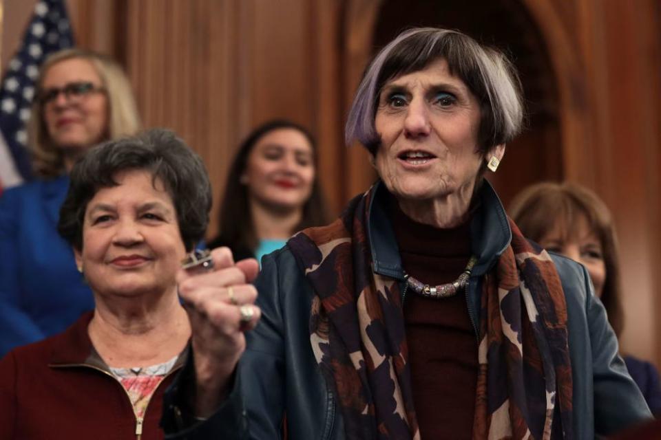 U.S. Rep. Rosa DeLauro (D-CT) (R) has introduced the Paycheck Fairness Act 12 times. (Photo by Alex Wong/Getty Images)
