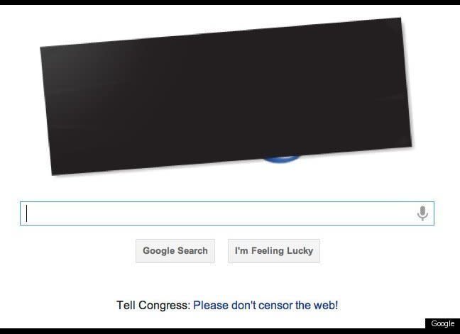 On January 18, 2012, Google joined Wikipedia, Reddit and thousands of other sites for a c<a href="http://www.huffingtonpost.com/2012/01/18/sopa-pipa-google-logo-doodle_n_1212187.html" target="_hplink">ontent blackout in protest of proposed Congressional legislation</a> calling for strict enforcement of U.S. copyright law online. The Stop Online Piracy Act (SOPA) and PROTECT IP Act (PIPA) drew the ire of web users who feared these bills would lead to unchecked web censorship. As a result of the massive protest, key Congressmen who had previously supported the bills reversed their positions; SOPA and PIPA were tabled indefinitely. 