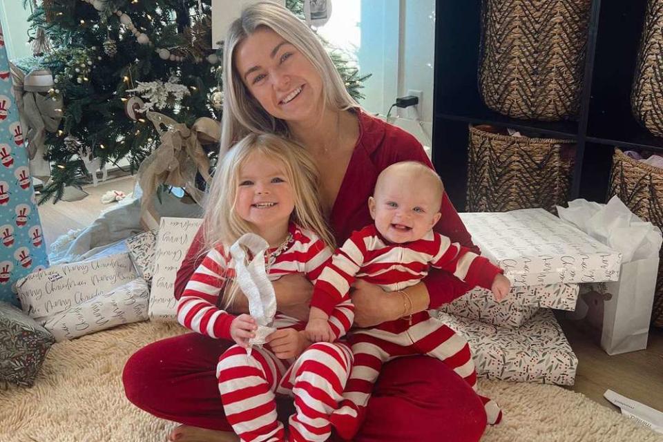 <p>Lindsay Arnold Cusick/Instagram</p> Lindsay Arnold with her two daughters on Christmas