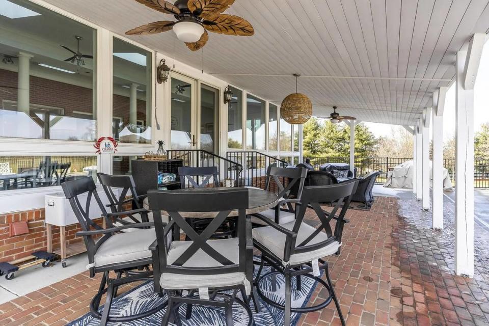 An view of the back porch at 3021 Brookmonte Lane in Lexington, KY, which is currently up for sale at $2.5 million. Photos shared with realtor’s permission.