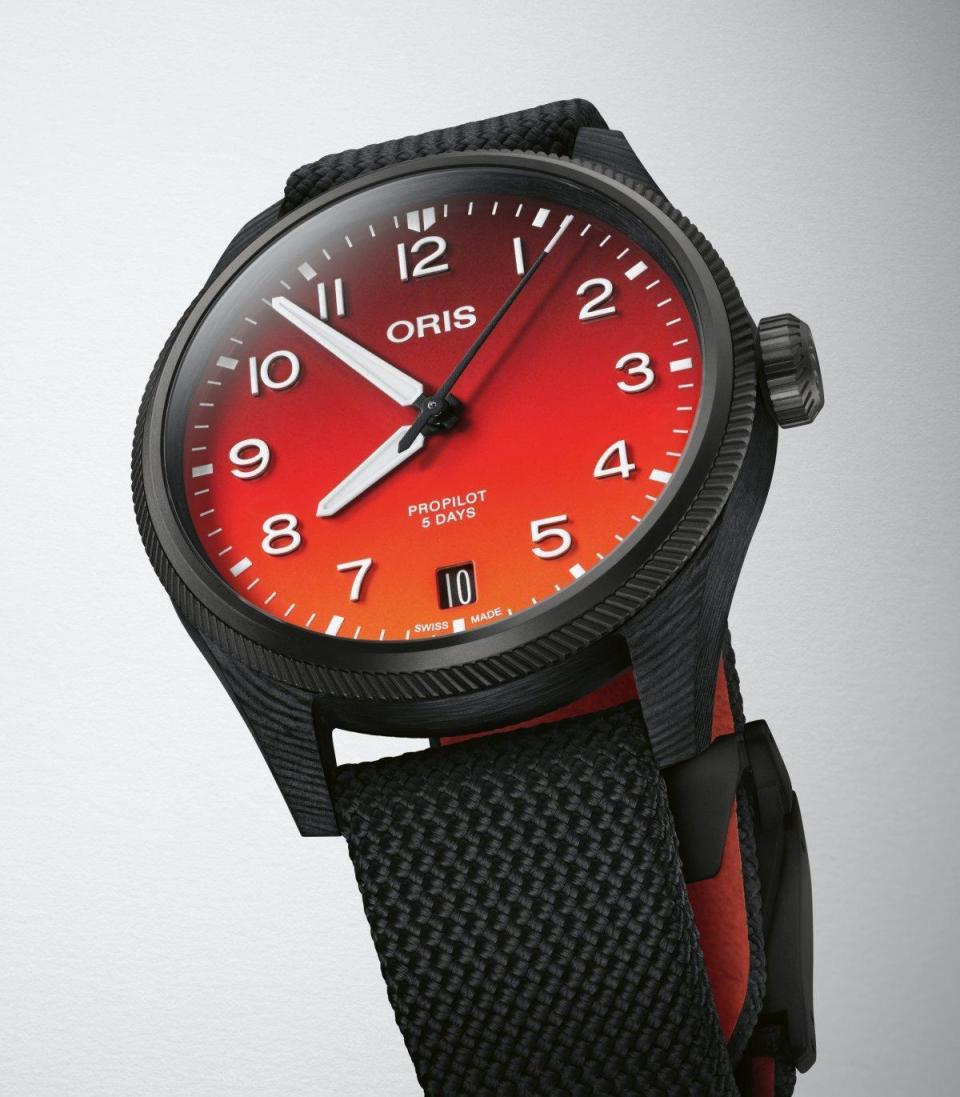 ORIS ProPilot Coulson 3D列印碳纖維5日鏈錶款，定價約NT$128,000。