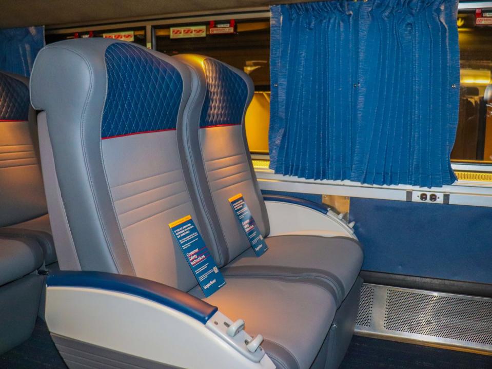 Inside the coach cabin of an Amtrak Superliner - Amtrak Upgraded Long Distance Trains 2021