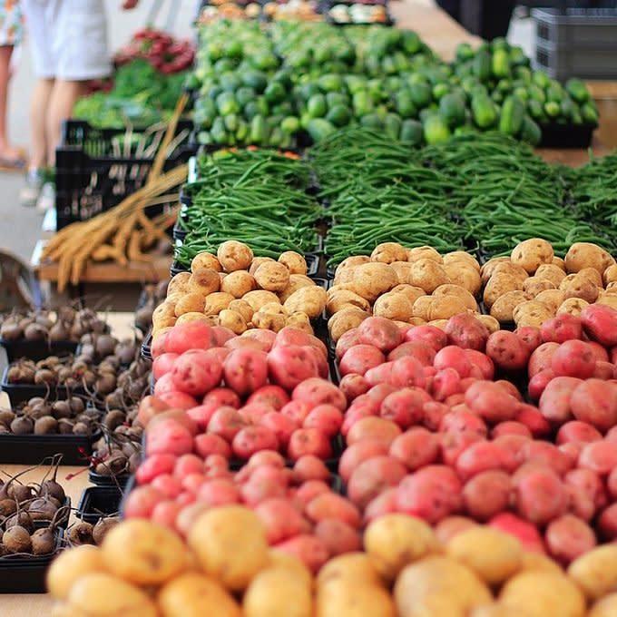 Fresh produce at the local farmers market. Assorted vegetables. All colorful.; Shutterstock ID 717007189; Job (TFH, TOH, RD, BNB, CWM, CM): TOH