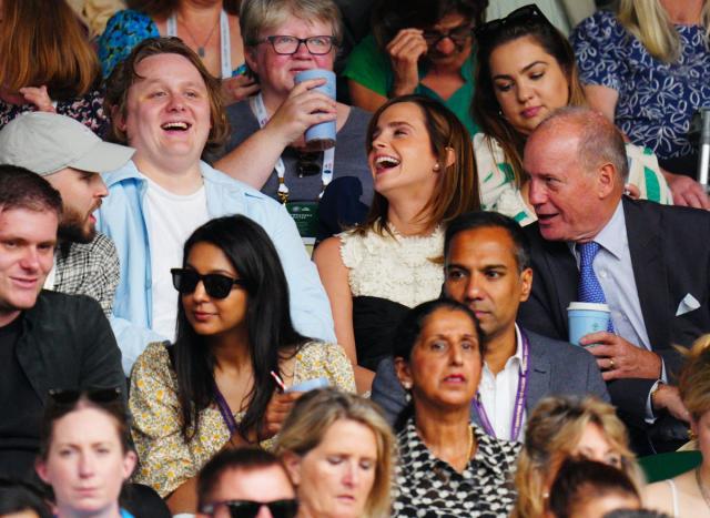 Emma Watson Watched the Wimbledon Final in Linen Pants