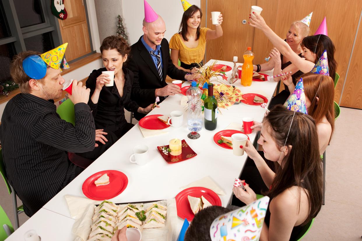 Group of friends or coworkers having a party