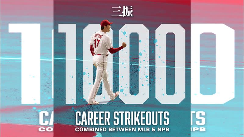 大谷翔平達成美、日生涯1000K。（圖／翻攝自天使推特）