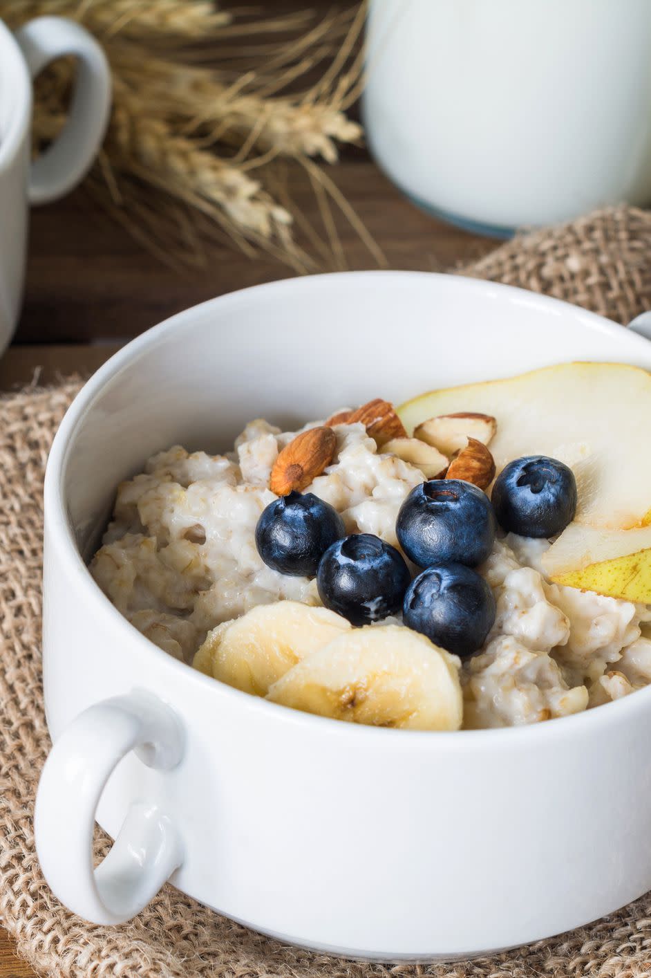 <p>Speaking of oatmeal, the <a rel="nofollow noopener" href="https://my.clevelandclinic.org/health/treatments/17633-weight-management-tips" target="_blank" data-ylk="slk:Cleveland Clinic;elm:context_link;itc:0;sec:content-canvas" class="link ">Cleveland Clinic</a> says the <a rel="nofollow noopener" href="https://www.womansday.com/health-fitness/nutrition/advice/g57/15-fiber-packed-snacks-105972/" target="_blank" data-ylk="slk:high-fiber grain;elm:context_link;itc:0;sec:content-canvas" class="link ">high-fiber grain</a> is an ideal morning meal for anyone looking to lose a few pounds. To cut down on excess calories, skip the instant flavored packets, make your oats with water, and then add a <a rel="nofollow noopener" href="https://www.womansday.com/health-fitness/nutrition/advice/a50877/this-is-the-type-of-milk-you-should-be-drinking/" target="_blank" data-ylk="slk:splash of milk;elm:context_link;itc:0;sec:content-canvas" class="link ">splash of milk</a> when you're ready to eat.</p>