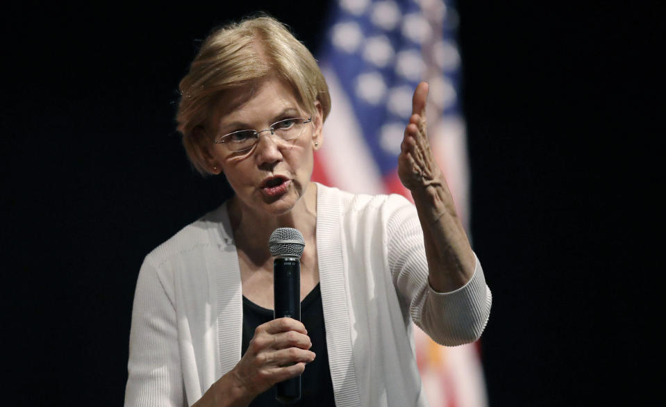 Democratic Sen. Elizabeth Warren, who wants public companies to share more of their profits with workers and is a possible 2020 presidential candidate.