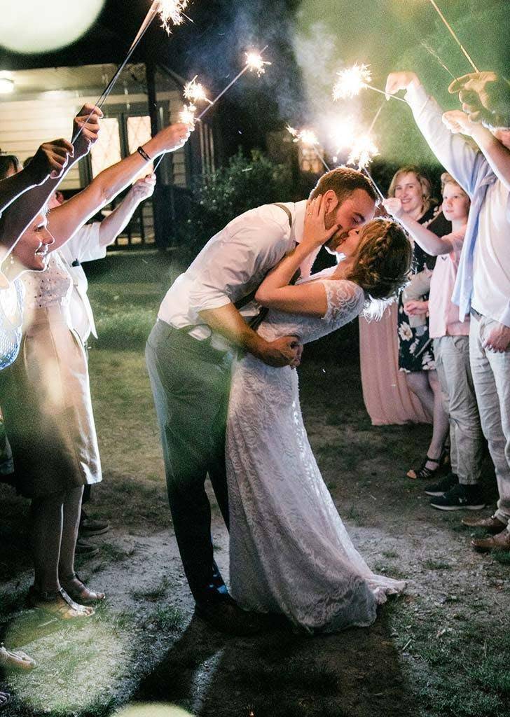 The couple danced as guests held sparklers (Danielle Riley Photography)
