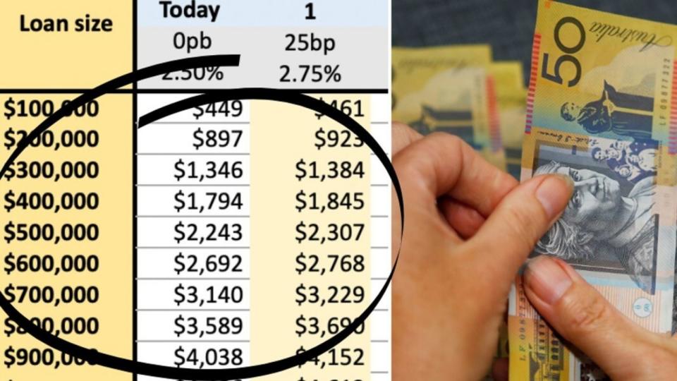 Mortgage repayment chart and cash