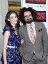 <p>In 2009, the Counting Crows lead singer sent out a tweet and "<a href="https://people.com/celebrity/emmy-rossum-met-adam-duritz-through-twitter/" rel="nofollow noopener" target="_blank" data-ylk="slk:dared" class="link ">dared</a>" the actress to sing a song with him on tour, which led to a short-but-sweet romance between the two. </p>
