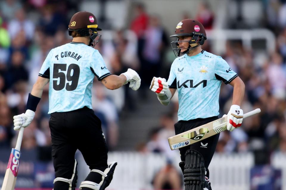 Record stand: The Curran brothers set Surrey on their way to a dominant win over Middlesex at Lord’s  (Getty Images)