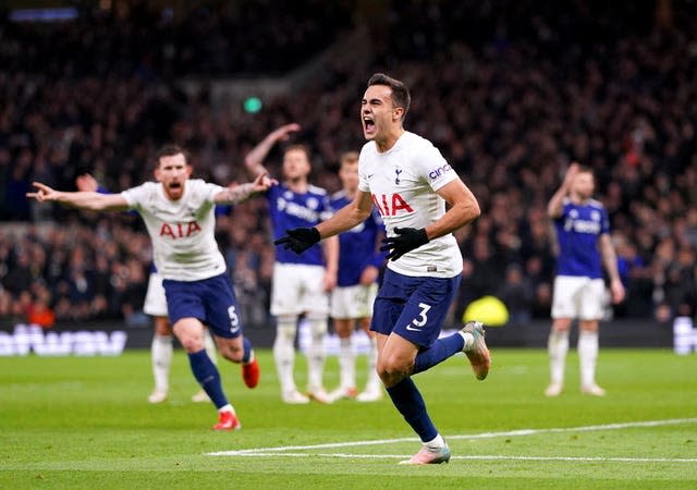 Sergio Reguilon celebrates scoring