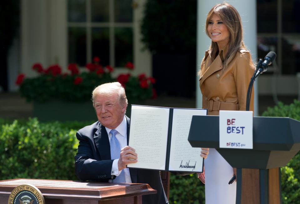 In a speech this afternoon First Lady Melania Trump unveiled her 'Be Best' platform aimed at addressing major issues facing children, including social media.