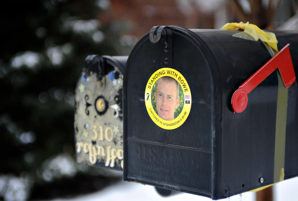Over five months after his disappearance in Afghanistan, ribbons and stickers are seen on a neighbors mailbox in support of captured soldier Pfc. Bowe Bergdahl on Wednesday, Dec. 16, 2009 in Hailey, Idaho. The Taliban announced they will release a new video of a U.S. soldier captured in Afghanistan, a U.S.-based terrorism monitoring group said Wednesday. The video is said to be titled, "One of Their People Testified." The Taliban did not name the American, but the only U.S. soldier known to be in captivity is Bergdahl. (AP Photo/Dev Khalsa)