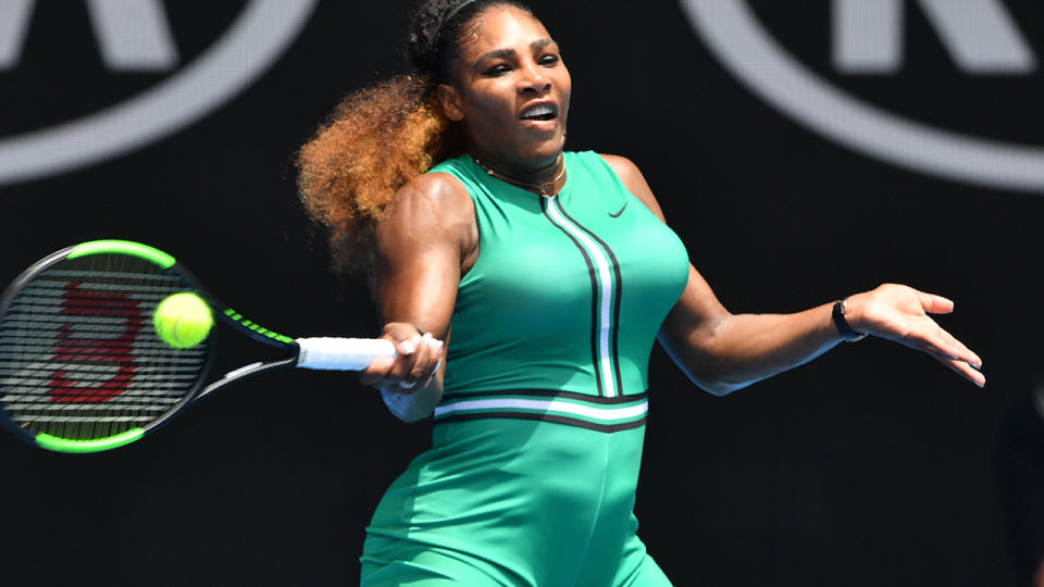 Serena Williams in action. (Photo by PAUL CROCK/AFP/Getty Images)