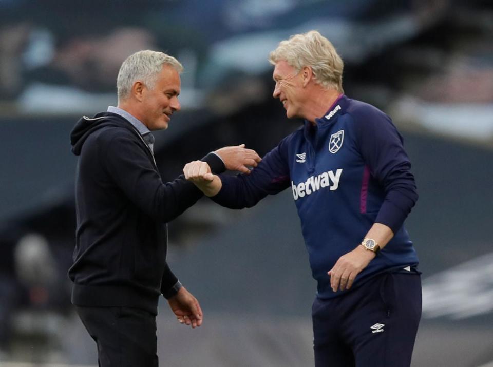 Jose Mourinho and David Moyes (POOL/AFP via Getty Images)