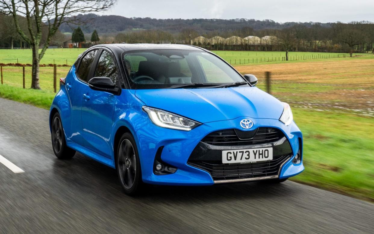 Toyota Yaris 2024 driving along a country road