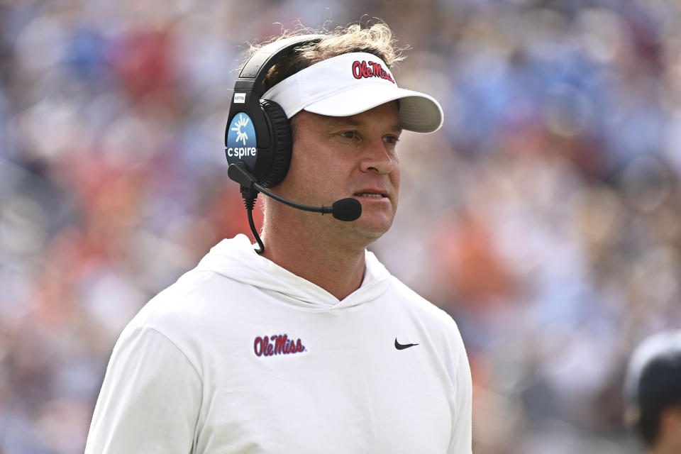 Could Ole Miss coach Lane Kiffin be a candidate to take over the Auburn job? (Matt Bush-USA TODAY Sports)