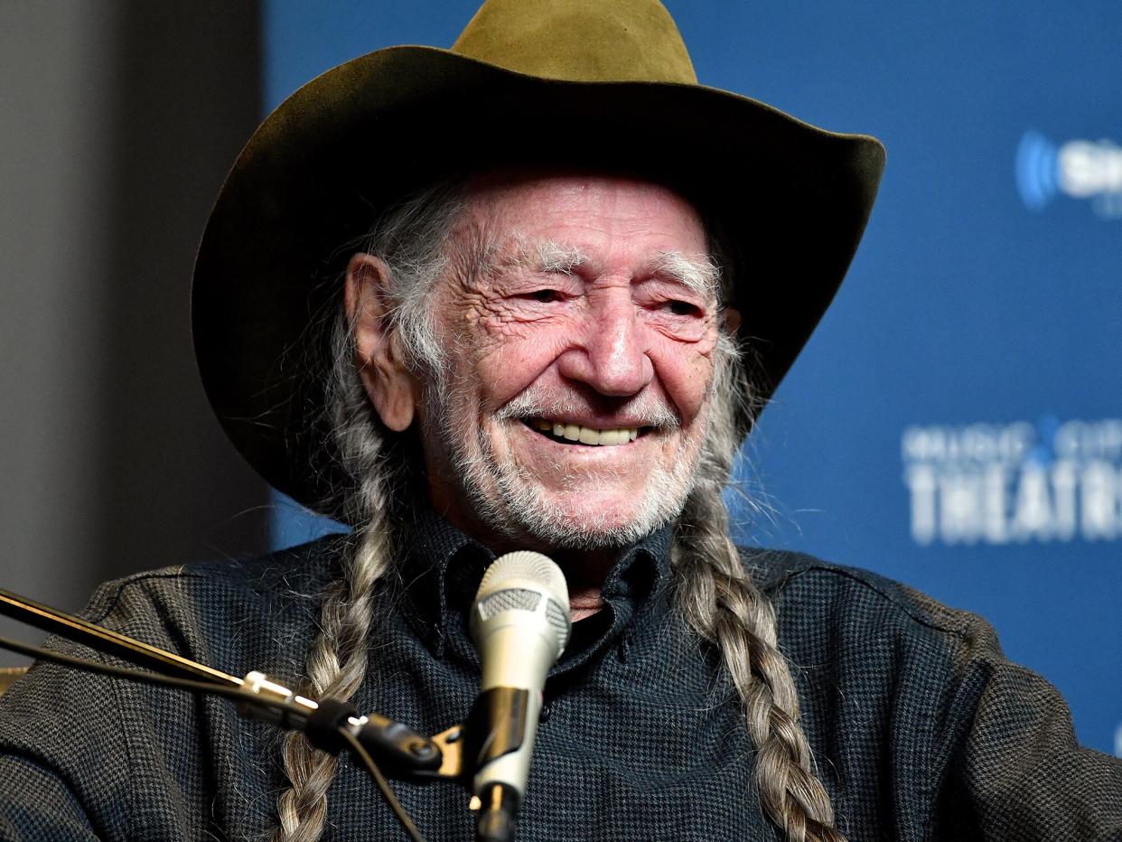 Willie Nelson speaks onstage at his album premier on April 4, 2017 in Nashville, Tennessee
