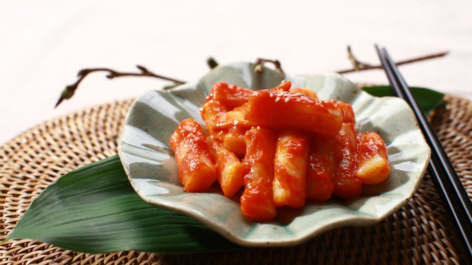 Tteokbokki is a simple Korean street food snack made of rice cakes and fish cakes. - courtesy Korean Tourism Organization