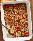 <p>This summery <a href="https://www.delish.com/uk/cooking/recipes/g32708558/vegetarian-side-dishes/" rel="nofollow noopener" target="_blank" data-ylk="slk:vegetarian side;elm:context_link;itc:0;sec:content-canvas" class="link ">vegetarian side</a> may be quick and easy, but the colorful shingled veggies make for an impressive presentation. Even the most reluctant vegetable-eaters won't be able to resist that cheesy herbed breadcrumb topping. 😋</p><p>Get the <strong><a href="https://www.delish.com/cooking/a37015351/zuccini-and-squash-casserole-recipe/" rel="nofollow noopener" target="_blank" data-ylk="slk:Zucchini Casserole With Garlicky Breadcrumbs recipe;elm:context_link;itc:0;sec:content-canvas" class="link ">Zucchini Casserole With Garlicky Breadcrumbs recipe</a></strong>.</p>