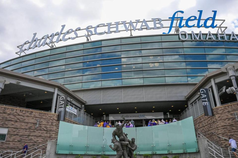 Charles Schwab Field in Omaha, Nebraska, the home of college baseball’s Men’s College World Series.