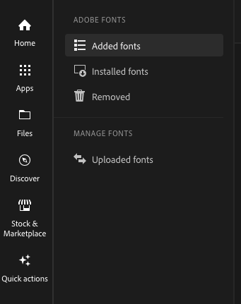 Creative Cloud uploaded fonts