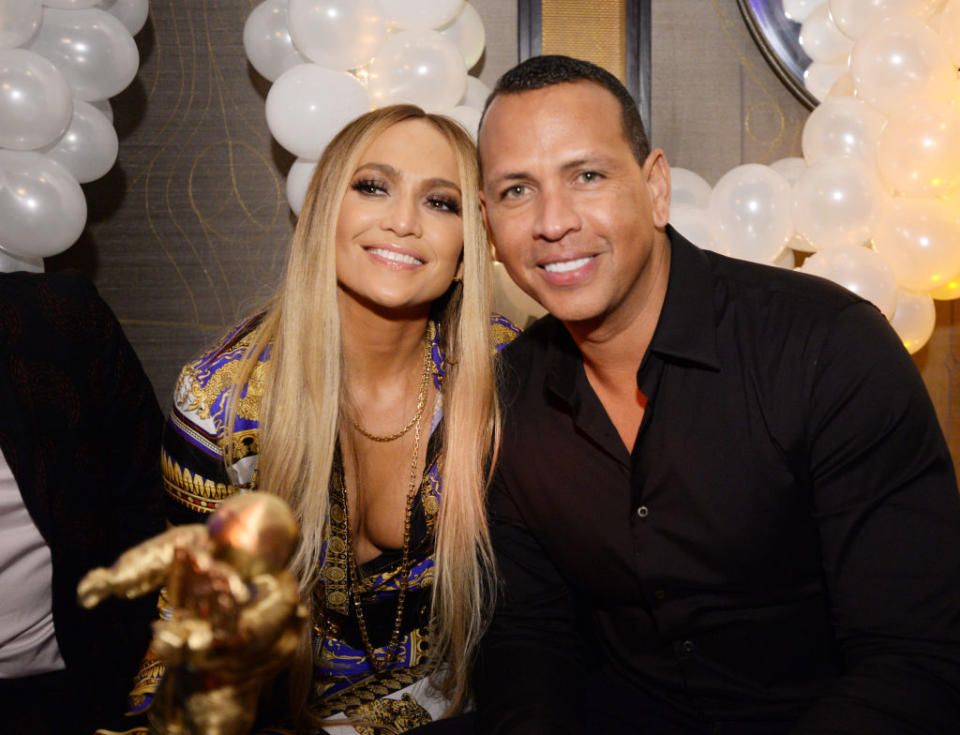 Jennifer Lopez and Alex Rodriguez announced they were to split, pictured August, 2018. (Getty Images)