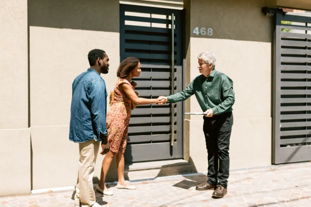 California tenants meeting a landlord.