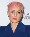 <p>Pastel pink can also be punk a la Noomi Rapace.</p>