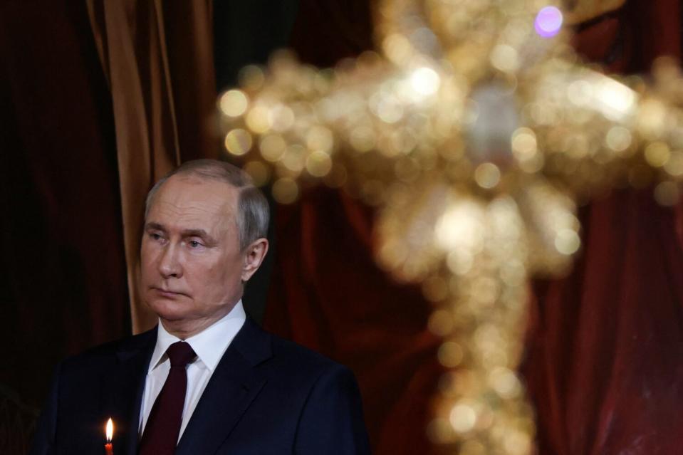 俄羅斯總統普丁（Vladimir Putin）9日在一場演說中，將自己比擬為俄羅斯沙皇「彼得大帝」（Peter the Great）。   圖：達志影像 / 路透社