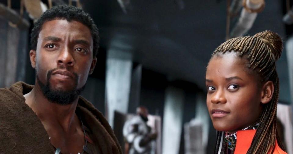 Wright and Boseman in Black Panther (Credit: Marvel/Disney)