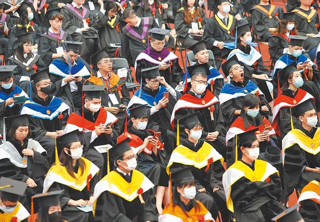新冠疫情影響畢業生就業意願。圖為去年6月台灣大學舉行畢業典禮。（本報資料照片）