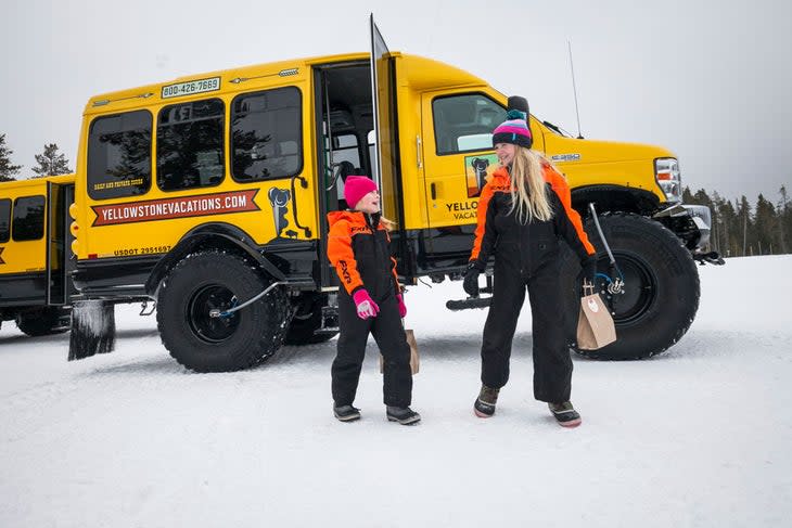 Yellowstone Vacations Snowcoach winter tour.