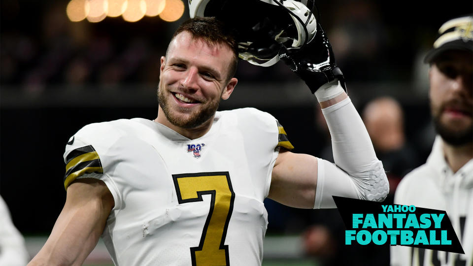 Liz Loza & Matt Harmon debate New Orleans QB Taysom Hill's positional eligibility on the latest Yahoo Fantasy Football Podcast. (Photo by Jeffrey Vest/Icon Sportswire via Getty Images)