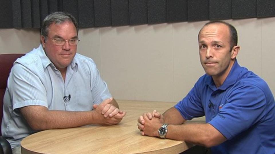 John Murphy, left, won't broadcast Monday's Bills game due to an illness. One Bills Live co-host Chris Brown will step in for him.