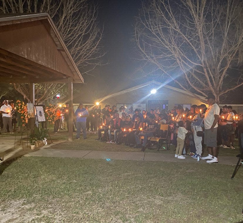 Family and friends gather for a candlelight vigil on FAMU's campus in honor of Alexander Boyd on Wednesday, March 1, 2023.