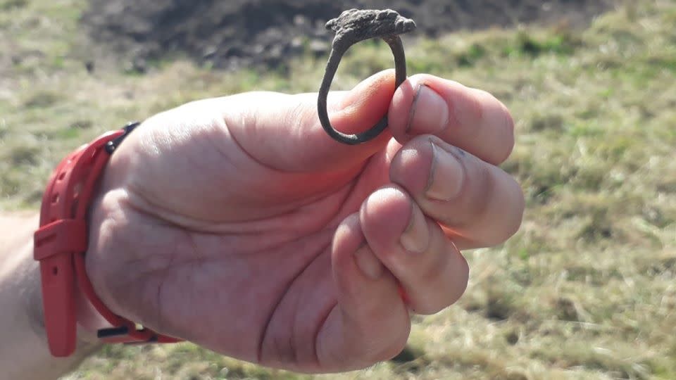 The discovery of the kite-shaped ring sheds more light on Pictish lives and society, scientists say. - University of Aberdeen