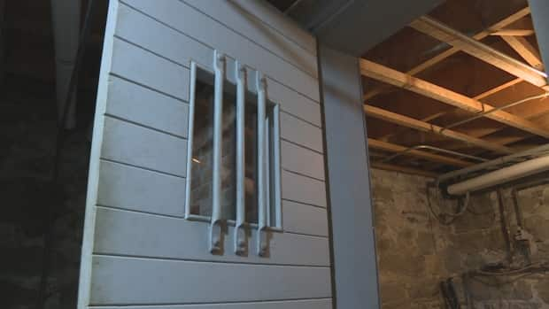 This holding cell in the basement of the Fort Macleod courthouse building is the only one that still has a door.