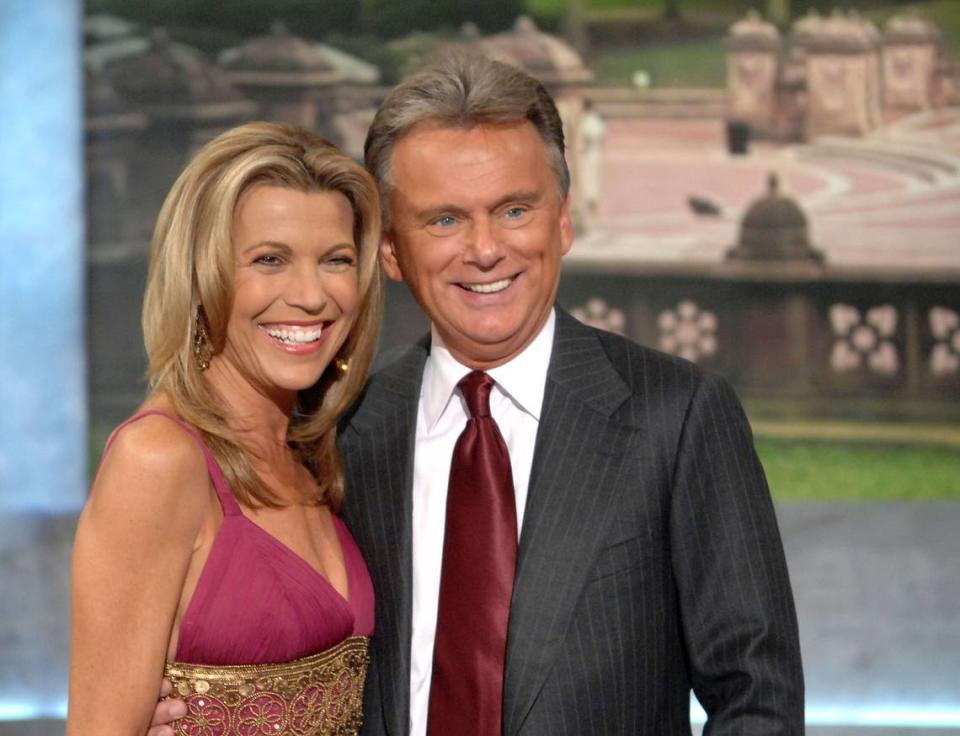 Co-host Vanna White and host Pat Sajak make an appearance at Radio City Music Hall for a taping of celebrity week on “Wheel of Fortune” hosted by People Magazine in 2007. The pair are under contract to host the game show through the 2023-24 season.
