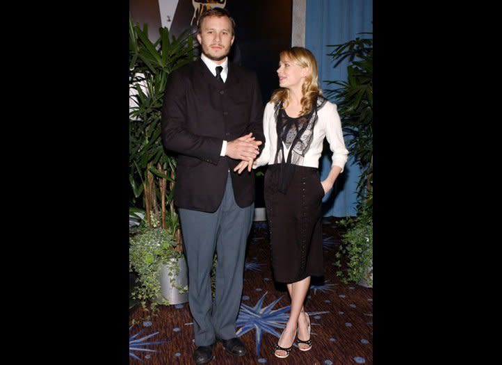 78th Annual Academy Awards Nominees Luncheon, 2006  The star looks lovely in lace alongside boyfriend Heath Ledger at the Academy Award Nominees Luncheon (she was nominated for Best Supporting Actress for her role in Brokeback Mountain) in 2006.