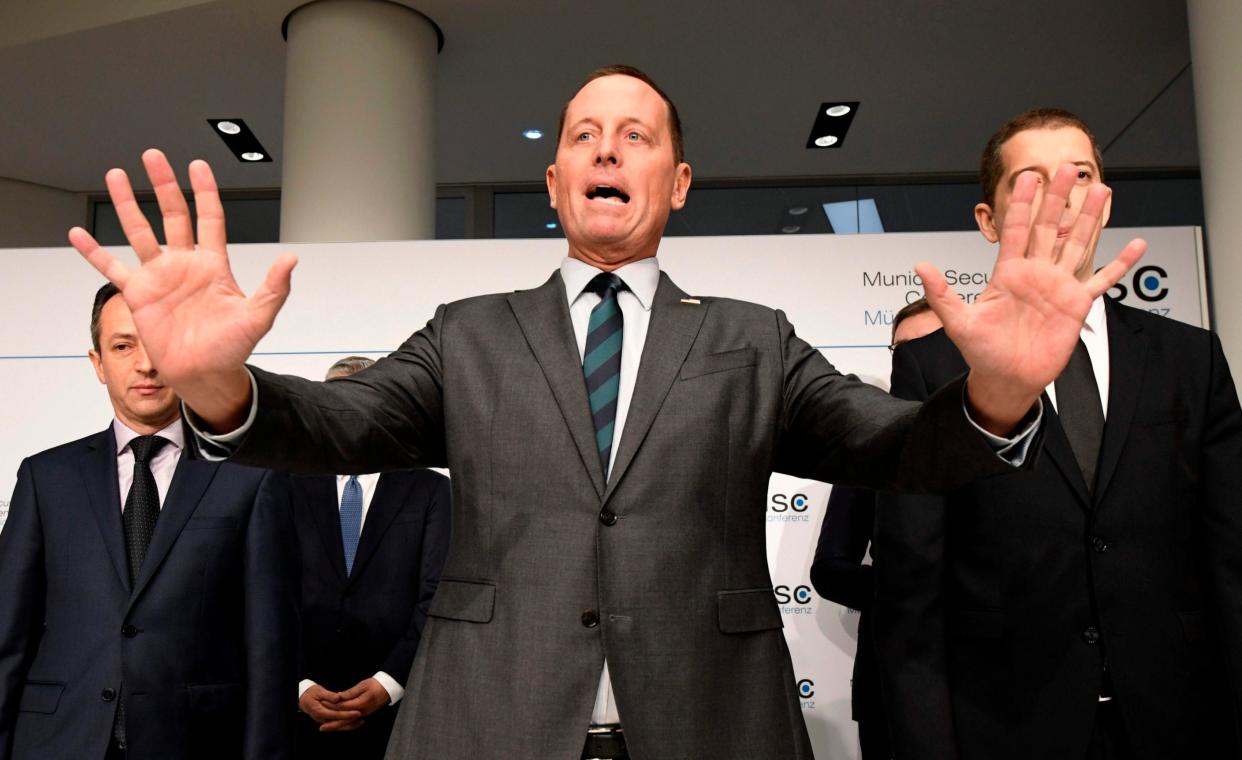 Richard Grenell, the former US ambassador to Germany who has been appointed acting director of national intelligence, at the Munich Security Conference: AFP via Getty Images