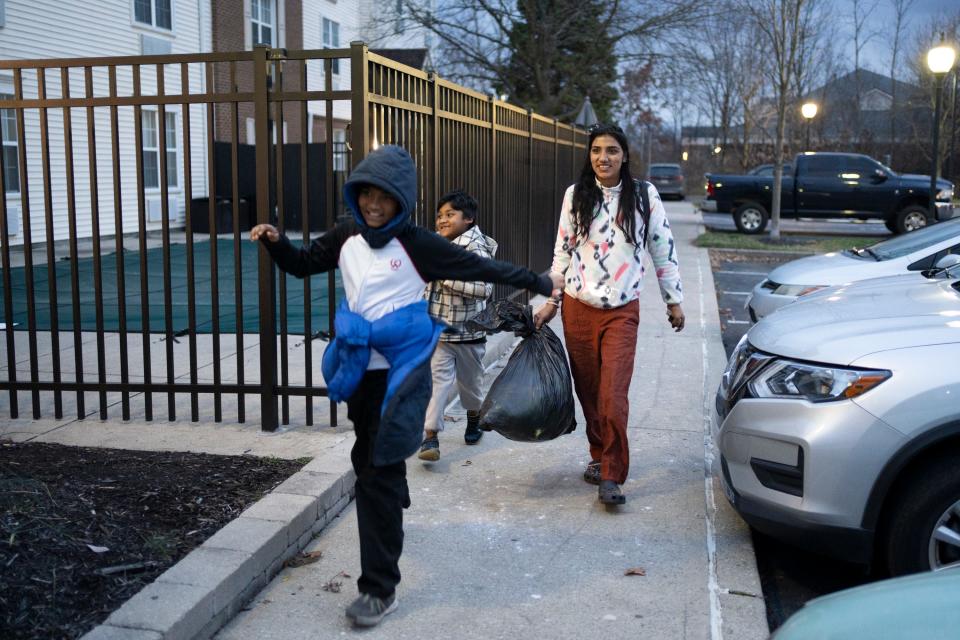 Sindiya Darji, a single mom of three, who came to the U.S. with refugee status, relocated her kids into temporary housing Dec. 9 at a hotel in Gahanna because there is no heat in her Colonial Village apartment in Columbus. The management at the apartment complex on Columbus' East Side has given all of its residents until Dec. 31 to find new housing, but the city of Columbus had set Friday, Dec. 15, as the deadline for those without heat to be out of their apartments. So far, the Community Shelter Board has helped 254 households relocate to hotels.