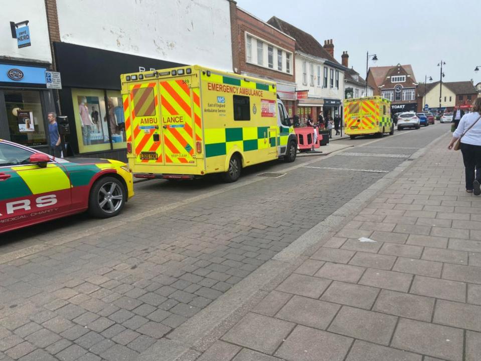 East Anglian Daily Times: There were people inside the store while police and the ambulance service were outside